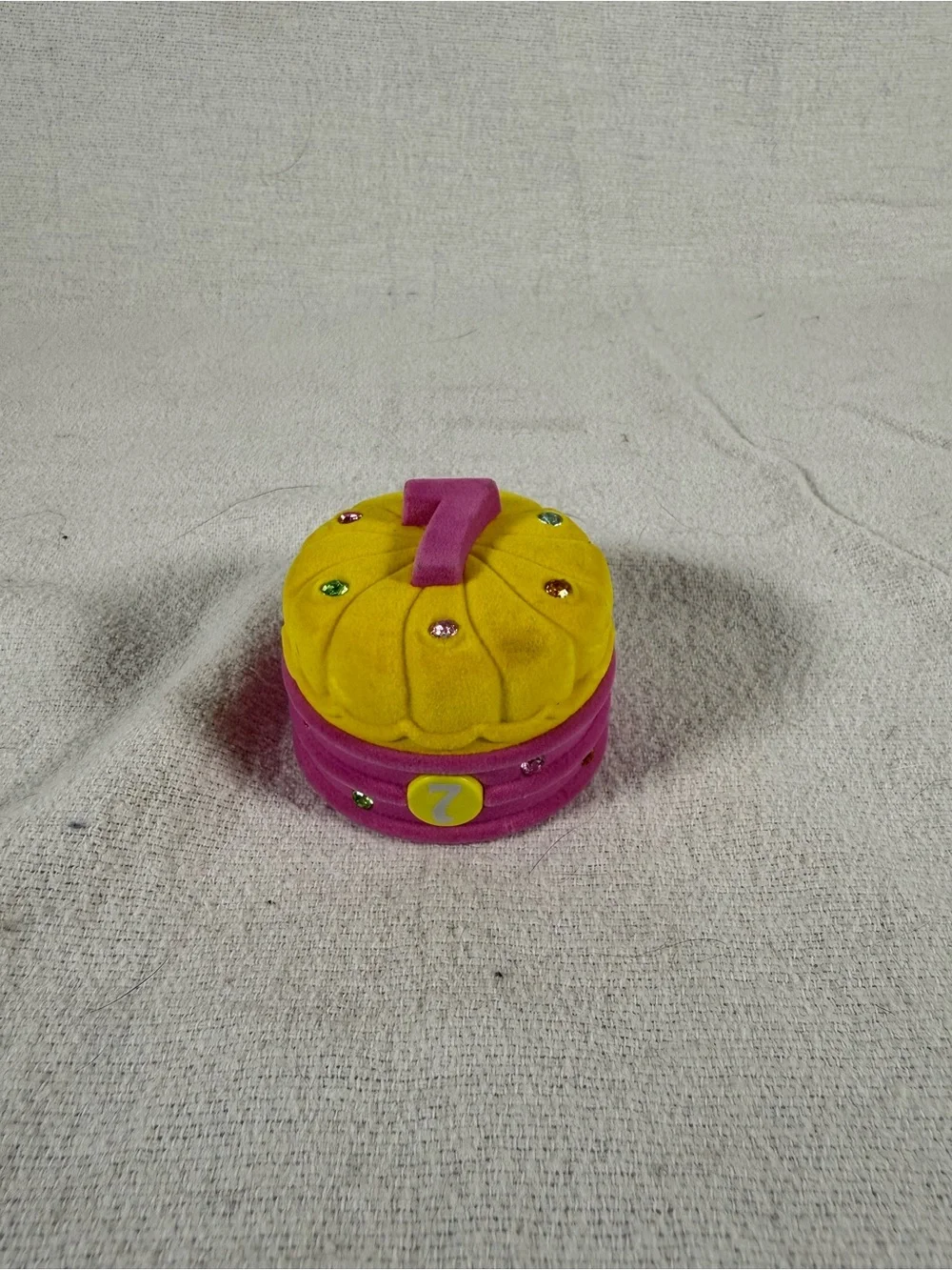 Pink and Yellow Rhinestone 7 Year Old Small Jewelry Box